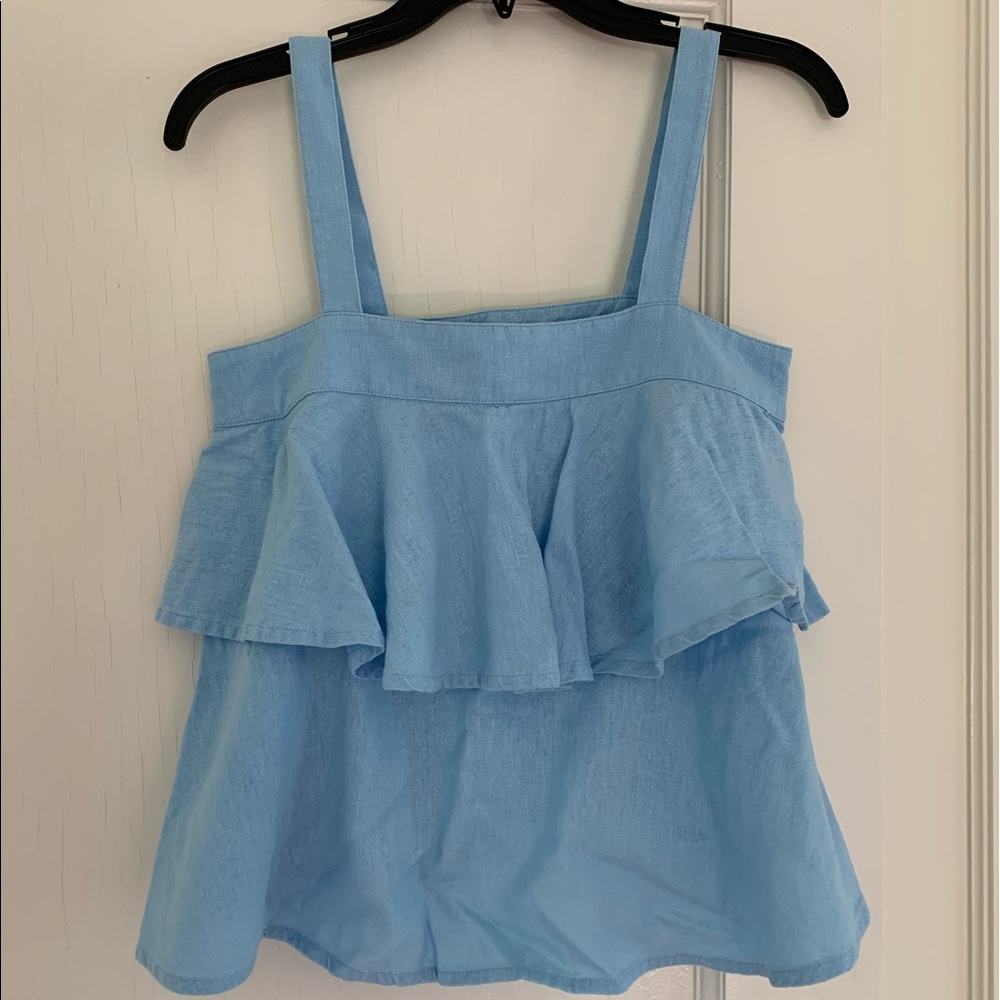 Blue linen cami